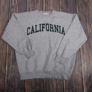 California Sweatshirt Mens Medium Gray Reflex Crewneck Pullover Fleece Graphic